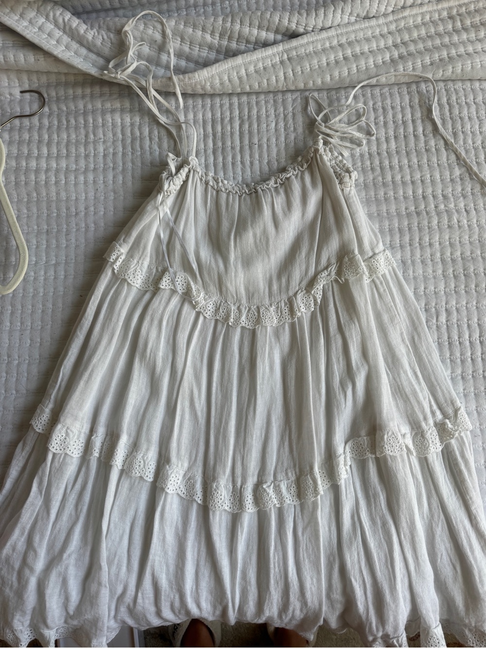 Rails White Ruffled Strap Sundress
